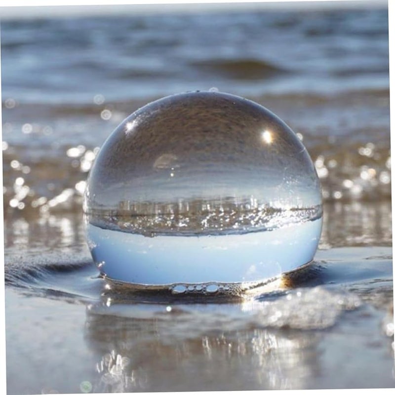 White Crystal Ball Glass Sphere for Feng Shui Meditation Photography Home Decor - Image 3
